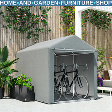 Garden Storage Shed Tent Galvanised Steel Frame Shelter w/Accessories LightGrey