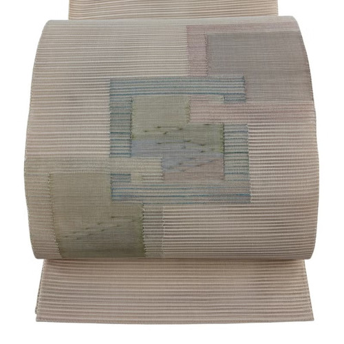 Japanese silk fukuro obi beige - silk,