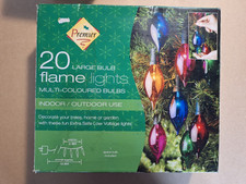 20 Large Bulb Flame Lights Multi-Coloured Indoor/Outdoor