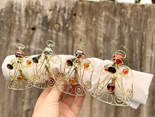 Set gold red beaded - set, &