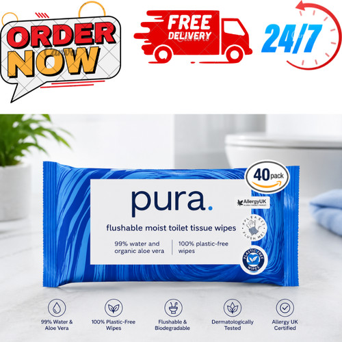 Pura flushable moist - moist, toilet
