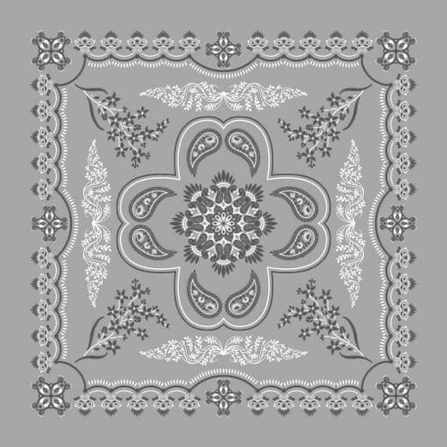 Floral grey paisley 27x27 - floral,