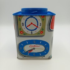 Cath Kidston Clocks square storage tin metal clear lid only tea kitchen *flaws*