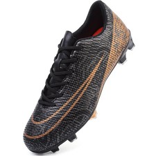Mens Football Boots Firm Ground Outdoor Sports Shoes Black RRP £40 New Size 7.5