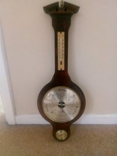 Vintage Wood Banjo Style Weathermaster England Barometer