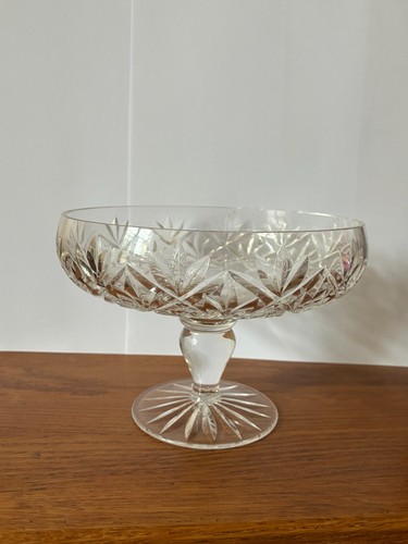 Vintage cut glass heavy footed - heavy,