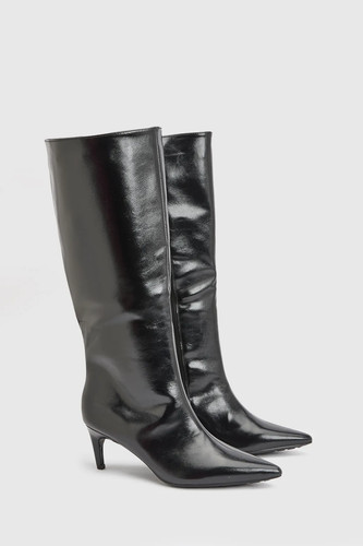 Faith black heeled boots - black,