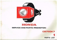 HONDA CB750 K7 ORIGINAL 1976 FACTORY PARTS CATALOGUE