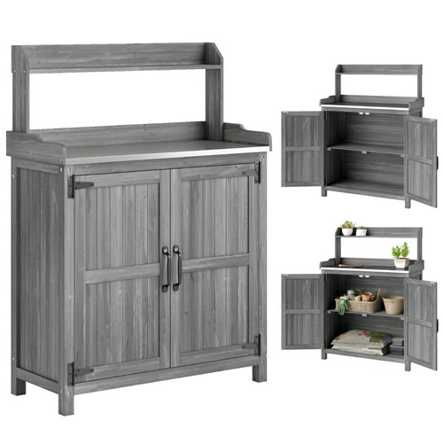 Wooden potting bench table - wooden,