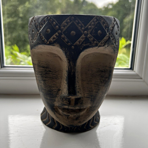 Ceramic figural face large - ceramic,