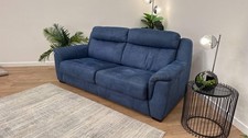 DFS Ronan 3 Seater Fabric Sofabed in Blue Microfibre