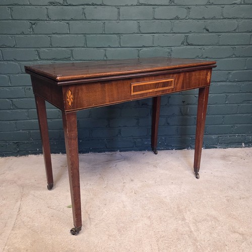 Antique tea table inlaid - tea, fold