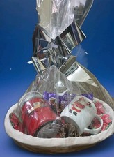 Gift Basket Candle, Mug Santa, Chocolate, Coasters Handmade
