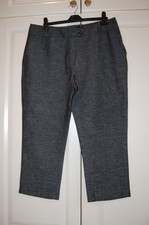 M&S Per Una Ladies Crop Grey Trousers Regular Length Good Used Condition
