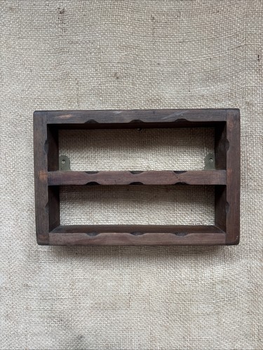 Small dark wood wall shelves - wall,