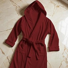 Hooded Bathrobe Bordeaux XL Unisex Soft Microfiber Anti-Allergic Anti-Bacterial