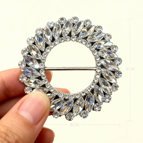 Rhinestone scarf buckle - rhinestone,