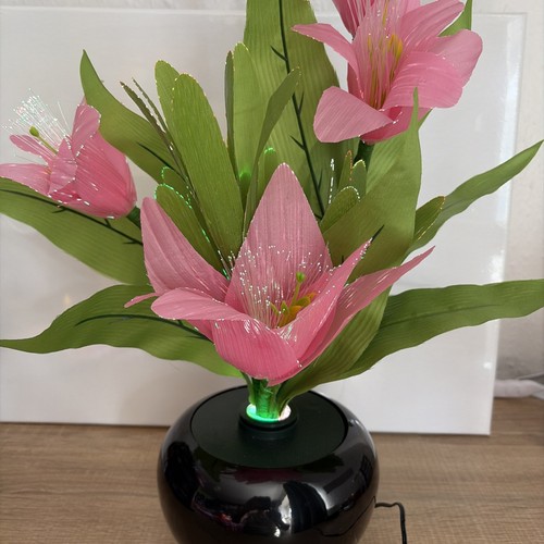 Pink fibre optic lily - optic,