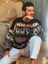 Knitting Pattern Mens Christmas Deer Jumper In Rowan Cotton 