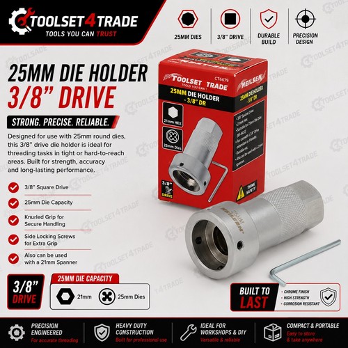 25mm die holder - 3/8", drive