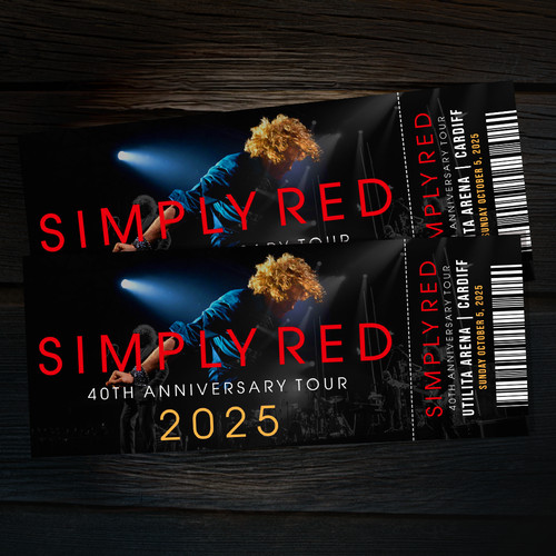 Simply red mock ticket 40th - red,