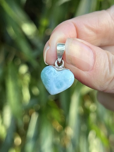 Larimar heart pendant - larimar, aaa+