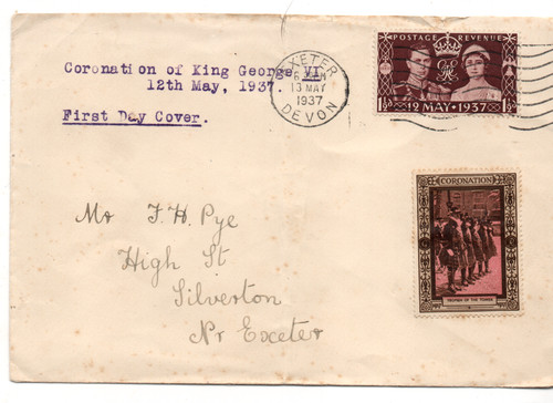1937 kgvi coronation fdc - kgvi,