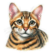 Brown Bengal Cat Vinyl Sticker