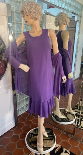Purple drop waist - purple, dress