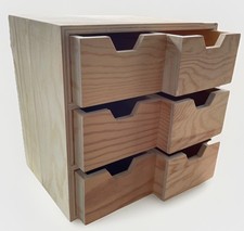 Mini Wooden Cube Chest Of 6