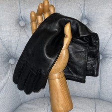 John Lewis Ladies Long Elbow Evening Party Black Leather Gloves Size M BNWT