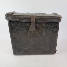 Rare Antique 19thC Leather Case With 2 Glass Cowan Whiskey Bottles Original Lock