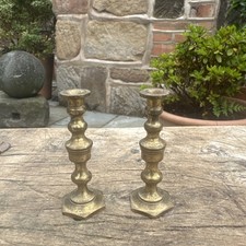 Small Brass Candlestick Pair