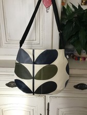 Hobo shoulder bag, cross body-new HANDMADE -Orla Kiely Moss Large Stem Oilcloth