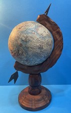 Vintage old world wooden Carved globe table top/Study/Library/Film Prop/Man cave