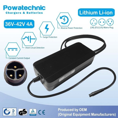 42v mac pin charger - 4a, 3-pin