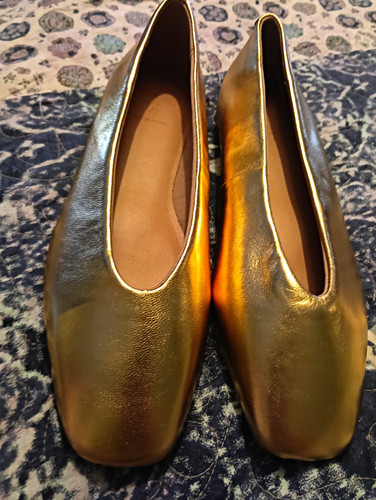 Gold leather ballet - gold,