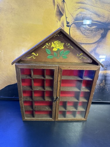 Vintage wooden thimble display - wooden,