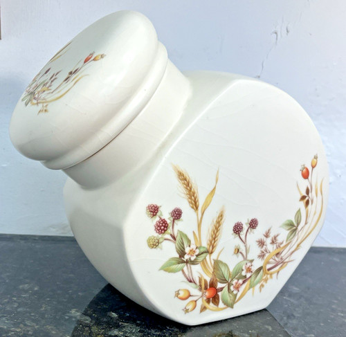 Harvest stoneware storage jar - stoneware,