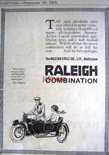 Raleigh 399cc 3hp motor - raleigh, motor-cycle