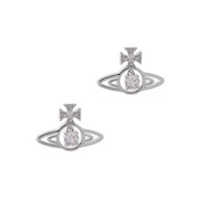 Vivienne Westwood Silver Sheila Stud Earrings With Gift Packaging 