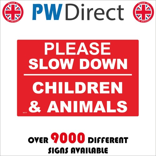 Sign please slow down children - sign,