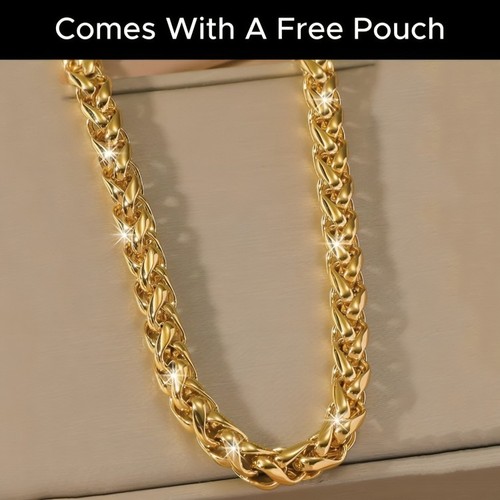 Gold cuban link chain - gold, 8mm