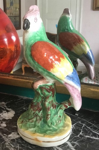 Victorian staffordshire bird - staffordshire,