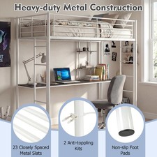 Loft bed with desk - with, single