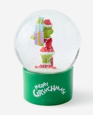 NEW BOXED GRINCH CHRISTMAS FREESTANDING SNOW GLOBE ORNAMENT ‘MERRY GRINCHMAS‘ 