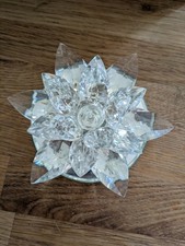 Stunning Crystal Lotus Flower Candle Holder