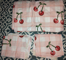Furn Heya Home Cherry Gingham Duvet Set – Reversible Polycotton Double