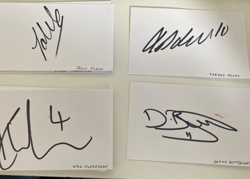 Hand signed white cards - white,
