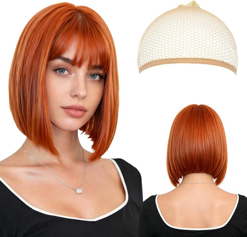 Ginger wig with fringe - ginger,